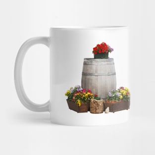 Pansies and Wooden Barrel Mug